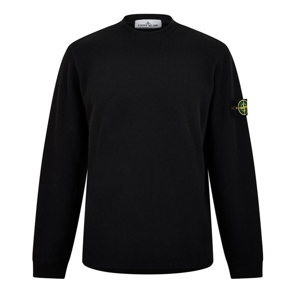 Stone Island Badge Knit Jumper - Black